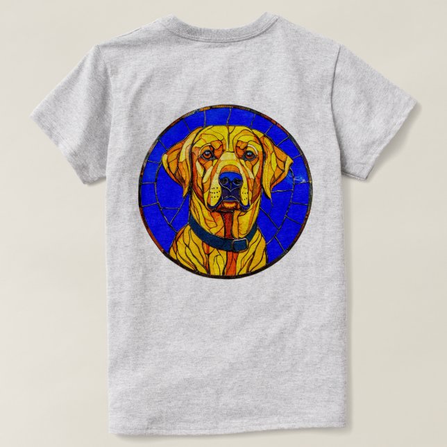 Färgat glas labrador t shirt (Design baksida)
