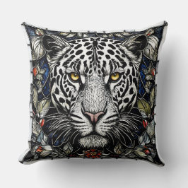 Färgat glas leopard kudde
