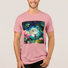 Färgat glas liten älva med trollslända t shirt