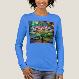 Färgat glas livfull lotusblomma t shirt