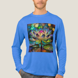 Färgat glas livfull lotusblomma t shirt