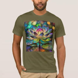 Färgat glas livfull lotusblomma t shirt