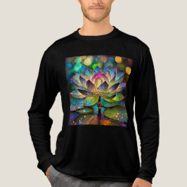 Färgat glas livfull lotusblomma t shirt