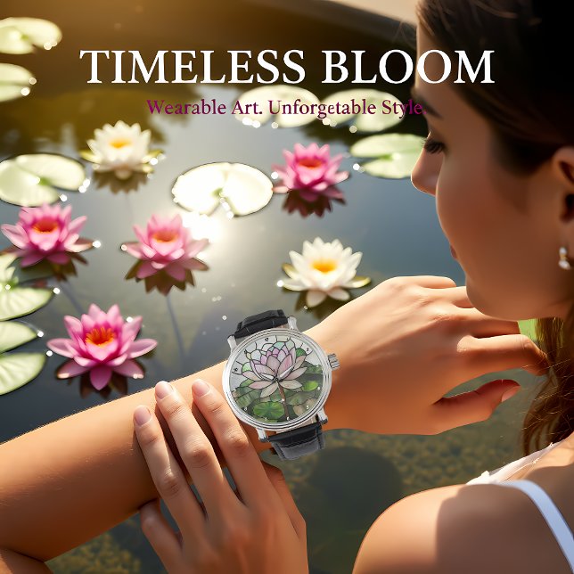 Färgat glas lotusblomma  armbandsur (Skapare uppladdad)
