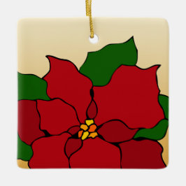 Färgat glas Poinsettia Julgransprydnad Keramik