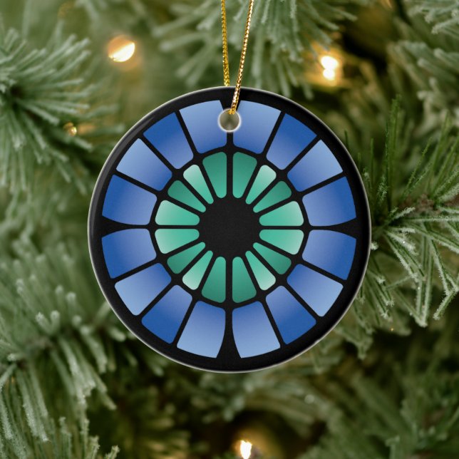 Färgat glas (Radiell - Midnatt) Julgransprydnad Keramik (Träd)