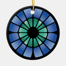 Färgat glas (Radiell - Midnatt) Julgransprydnad Keramik