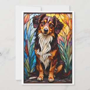 Färgat glas stil blandras hund platt kort