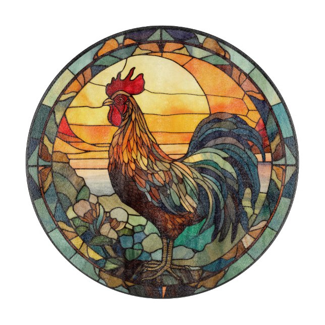 Färgat glas Tupp (Framsidan)