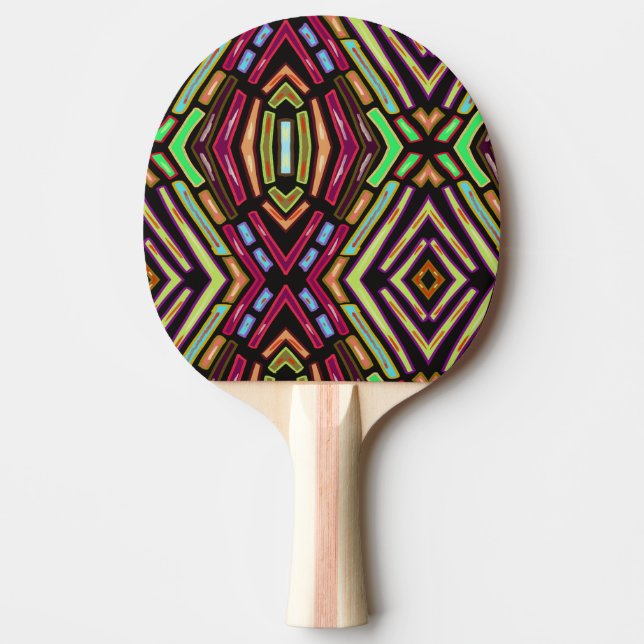 Färgat glas Vibe Färgglada Juveler Mönster Pingisracket (Framsidan)