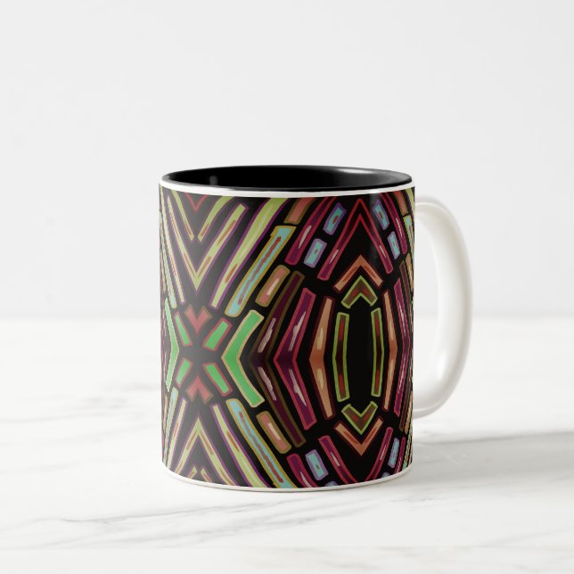Färgat glas Vibe Färgglada juveler Mönster Två-Tonad Mugg (Framsida höger)