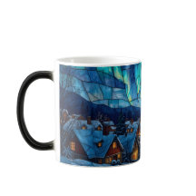 Färgat glas vintersamhälle