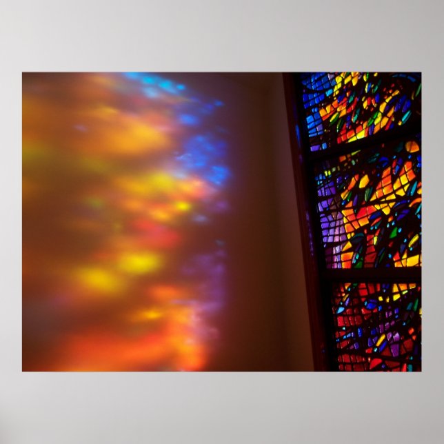 Färgat glasfoto på bilden av lagningsfönstret poster (Framsidan)