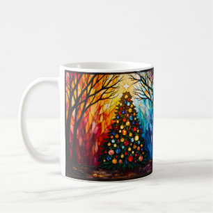 Färgat glaskristalljulgran God Jul Kaffemugg