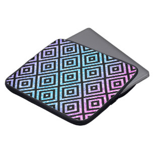Färgat Glitter och svart geometriskt Mönster Laptop Fodral