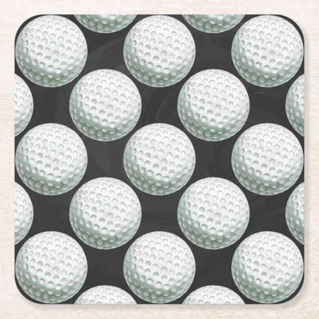 Färgat Golf Boll Mönster Underlägg Papper Kvadrat (Framsidan)