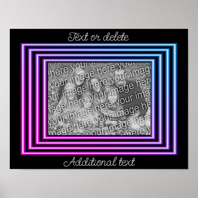 Färgat Gräns Ram Skapar ditt eget foto Poster (Framsidan)