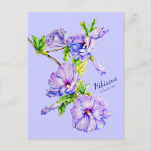 Färgat Hibiscus syriacus blue bra art vycard Vykort