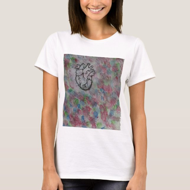 Färgat hjärta., t shirt (Framsida)