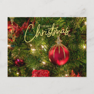 Färgat Julgran och ornament Helg Vykort
