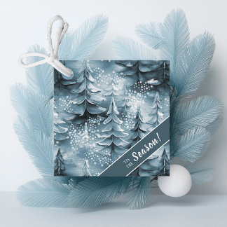 Färgat Julgranar Blue ID1008 Gåvor Etiketter