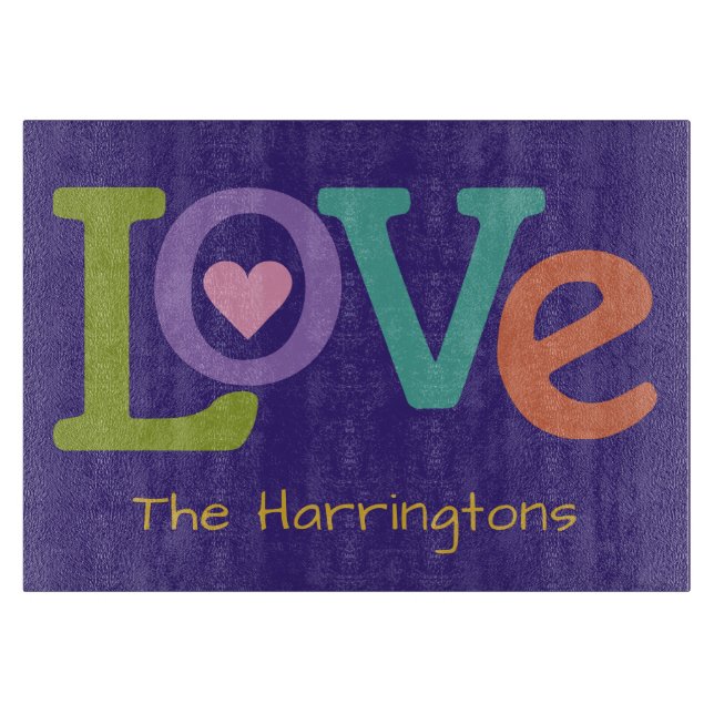 Färgat Kärlek-anpassat namnstyckningsbord (Framsidan)