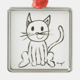 Färgat Kattunge-ornament Julgransprydnad Metall