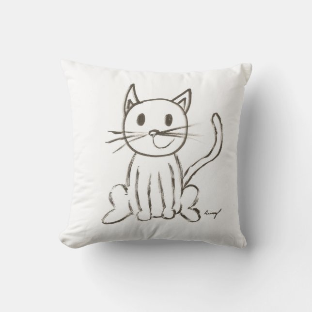 Färgat Kattunge Pillow - svart Kudde (Framsida)