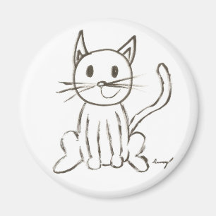 Färgat Kattunge Round Magnet