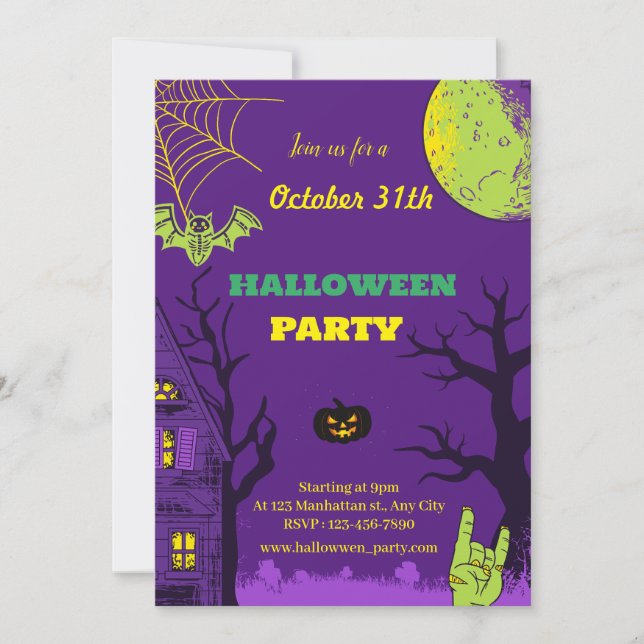 Färgat Kreativ Roligt Halloween fest Inbjudningar (Framsida)