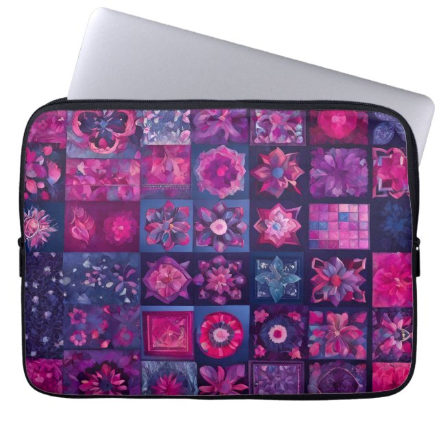 Färgat lappverk Bärbar dator med Quilt Art Fodral (Framsidan)