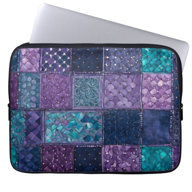 Färgat lappverk Bärbar dator med Quilt Art Fodral (Framsidan)