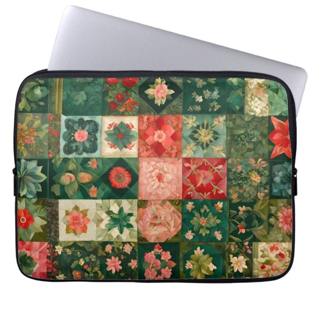 Färgat lappverk Bärbar dator med Quilt Art Fodral (Framsidan)
