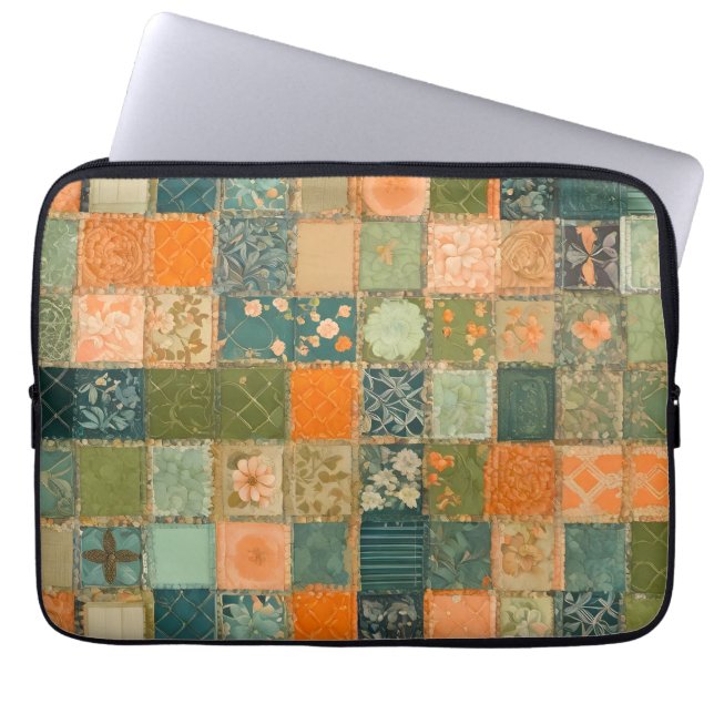 Färgat lappverk Bärbar dator med Quilt Art Fodral (Framsidan)