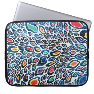 Färgat leopard: Vibrant Struktur Skriv ut Laptop Fodral