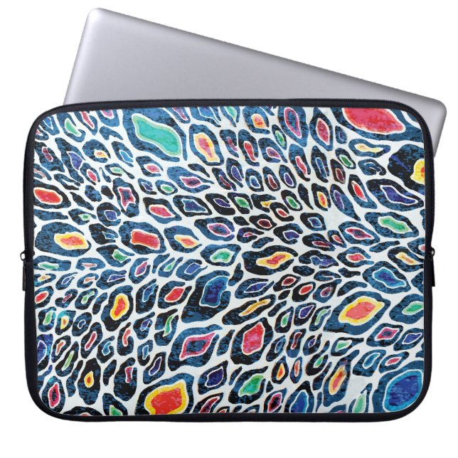 Färgat leopard: Vibrant Struktur Skriv ut Laptop Fodral (Framsidan)