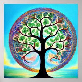 Färgat Livets träd Poster