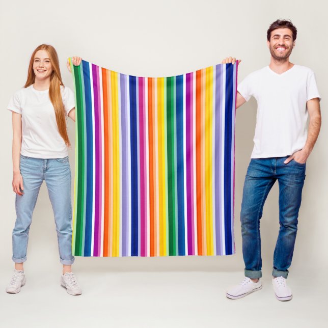 Färgat Lodrät Rand Design Fleecefilt (På plats)