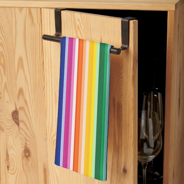 Färgat Lodrät Rand Design Kökshandduk (Thirds Fold)