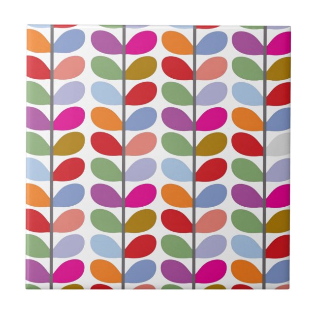 Färgat Löv Mönster Kakelplatta (Framsidan)