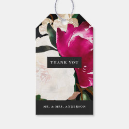 Färgat Magnolia på Black | BRÖLLOP TACK Presentetikett