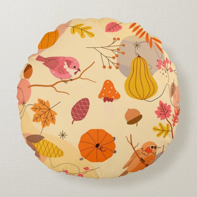 Färgat mål rund kudde (Framsidan)