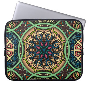 Färgat Mandala: Vintage Blommigt Hand plockade Laptop Fodral