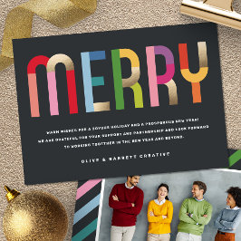 Färgat merry Business Photo Helgdag Card Julkort