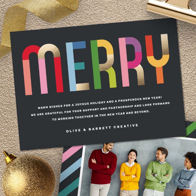 Färgat merry Business Photo Helgdag Card Julkort (Skapare uppladdad)