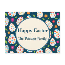 Färgat Påskägg Mönster med blommor Påsk