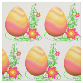 Färgat Påskägg och blommor 4,5 tum Tyg