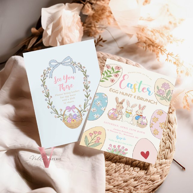 Färgat pastellfärgat Påskägg Brunch Party Inbjudningar (Skapare uppladdad)