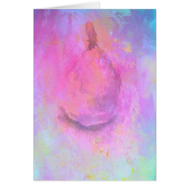 Färgat Pear Stilla livet färdigt i vattenfärger Hälsningskort (Framsidan)