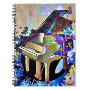 Färgat piano för funky Digital Anteckningsbok Med Spiral